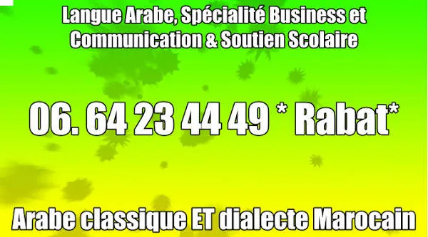Professeur D'arabe-Système Marocain ,Français Et Anglophone , Adultes & Enfants #Rabat