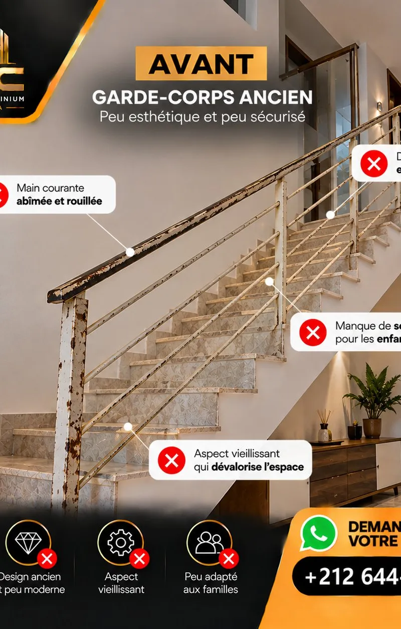 Garde-corps aluminium sur mesure — Casablanca