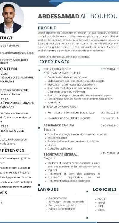 Jeune diplômé en Économie et Gestion – Bac+3
