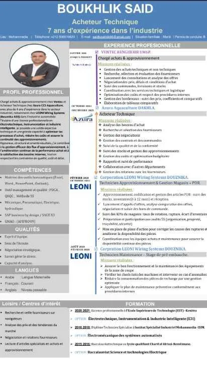 Acheteur Technique senior 6 ans d'expériences