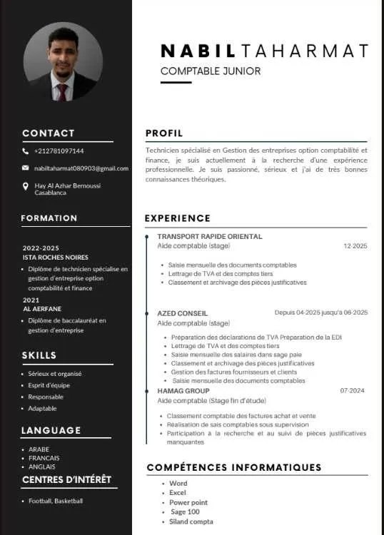 Aide comptable debutant