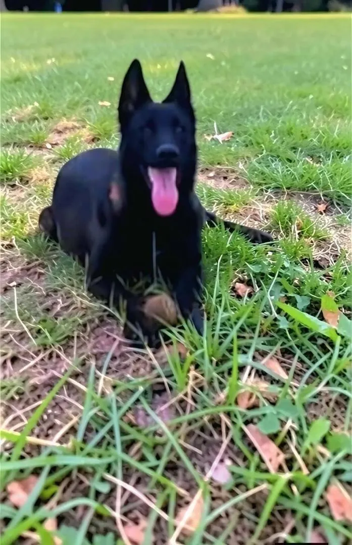 Femelle malinois très charbonnée