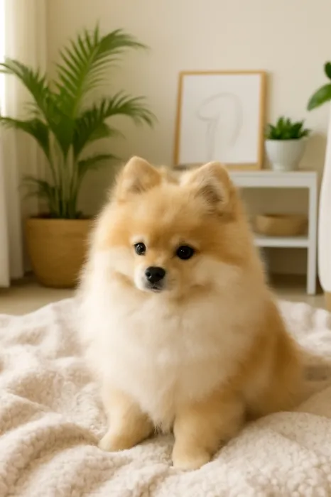 Pomeranian dog Spitz .loulou de poméranie chiot