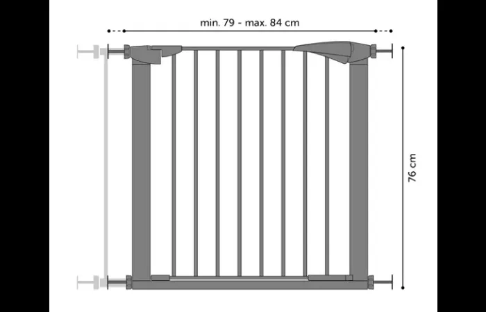BARRIÈRE DE SÉCURITÉ GRIS POUR PORT OU COULOIRE