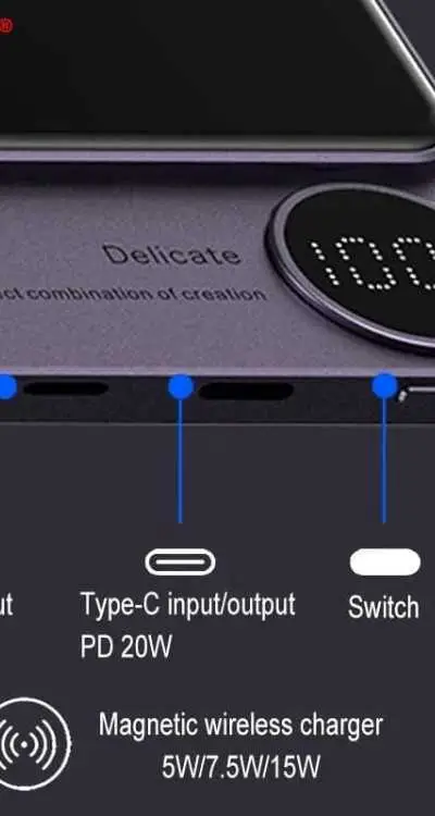 Batterie externe 10000 mah شاحن لاسلكي قوة البنك