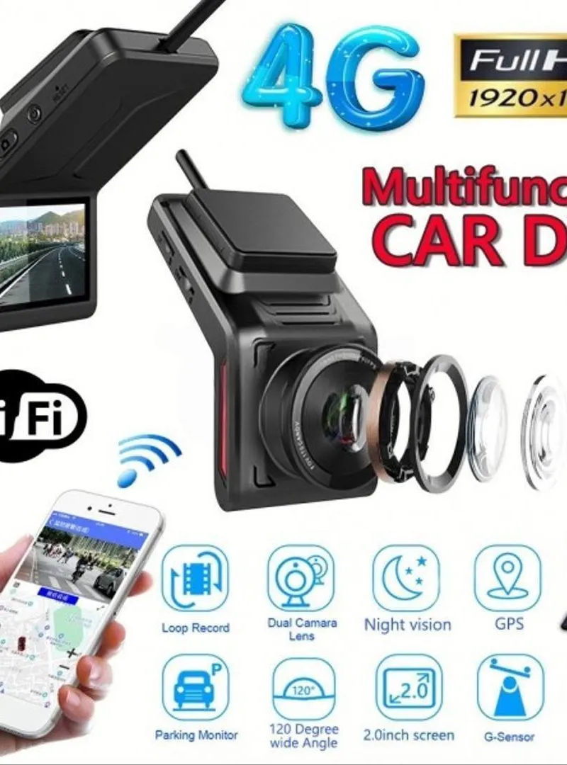Caméra de voiture 4G - Wi-Fi double Lentilles GPS