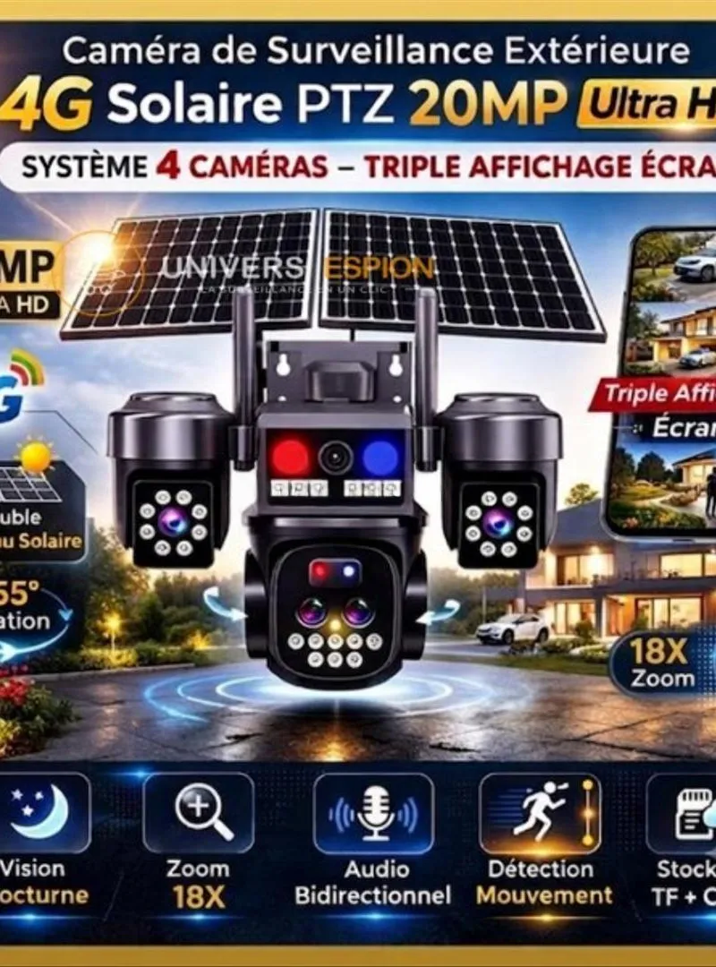 Caméra solaire - Camera Solaire 4G - 20MP