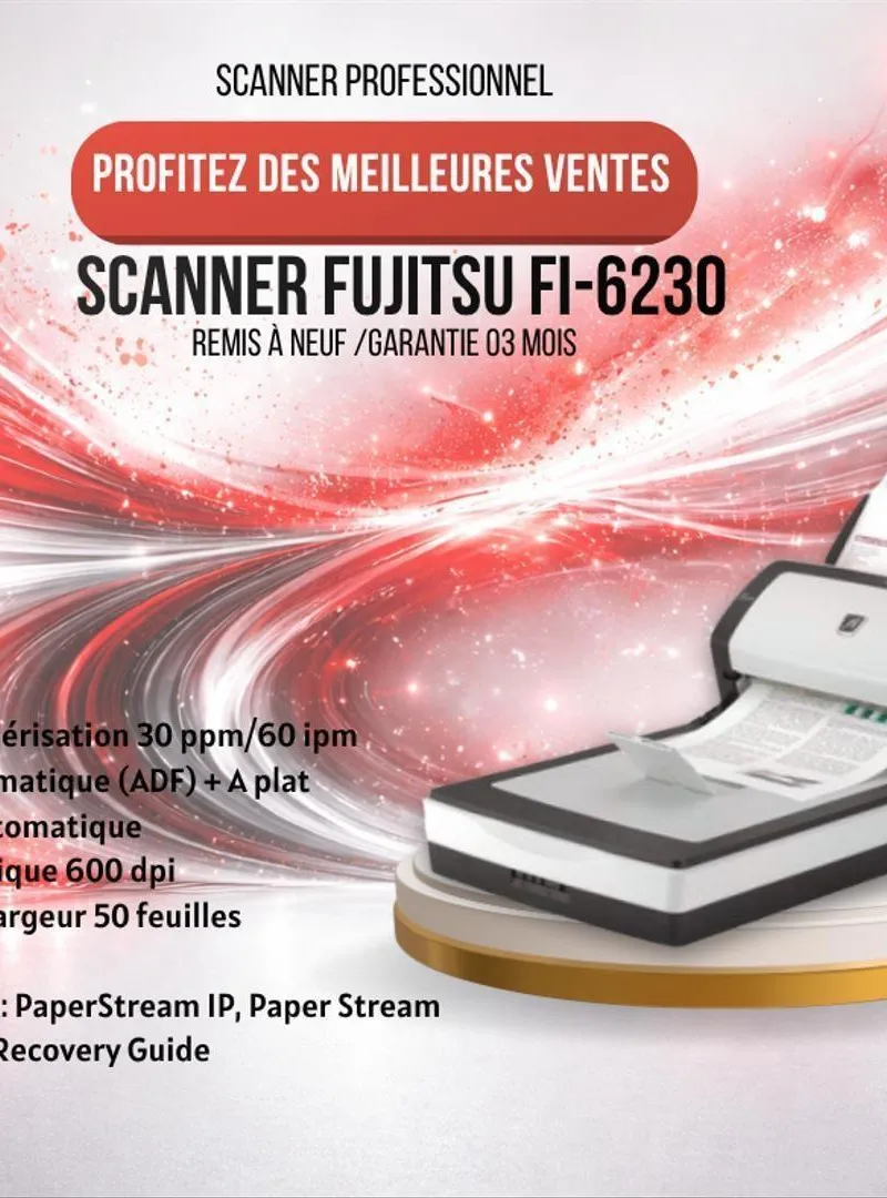 fi-6230 Numérisez Vos Documents en Haute Vitesse 