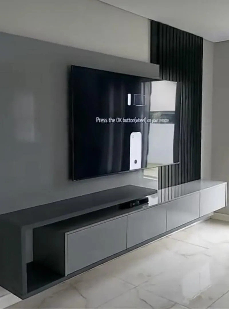 Meubles TV modernes avec revêtement mural
