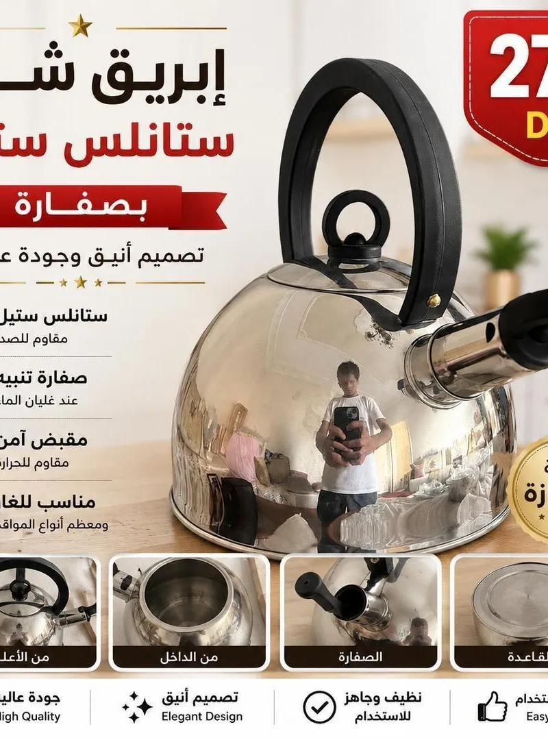 Bouilloire de luxe en acier inoxydable