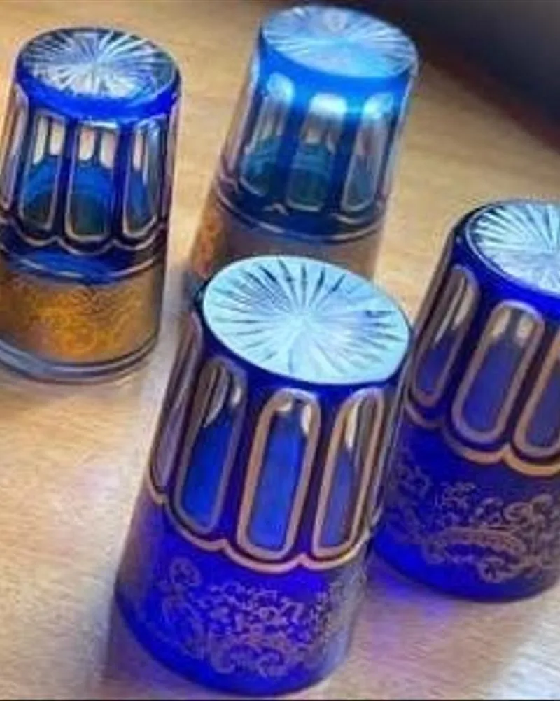 Authentiques Verres en Cristal Saint-Louis Bleus