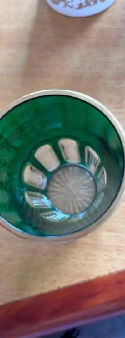 3 Verres Saint-Louis Cristal Vert