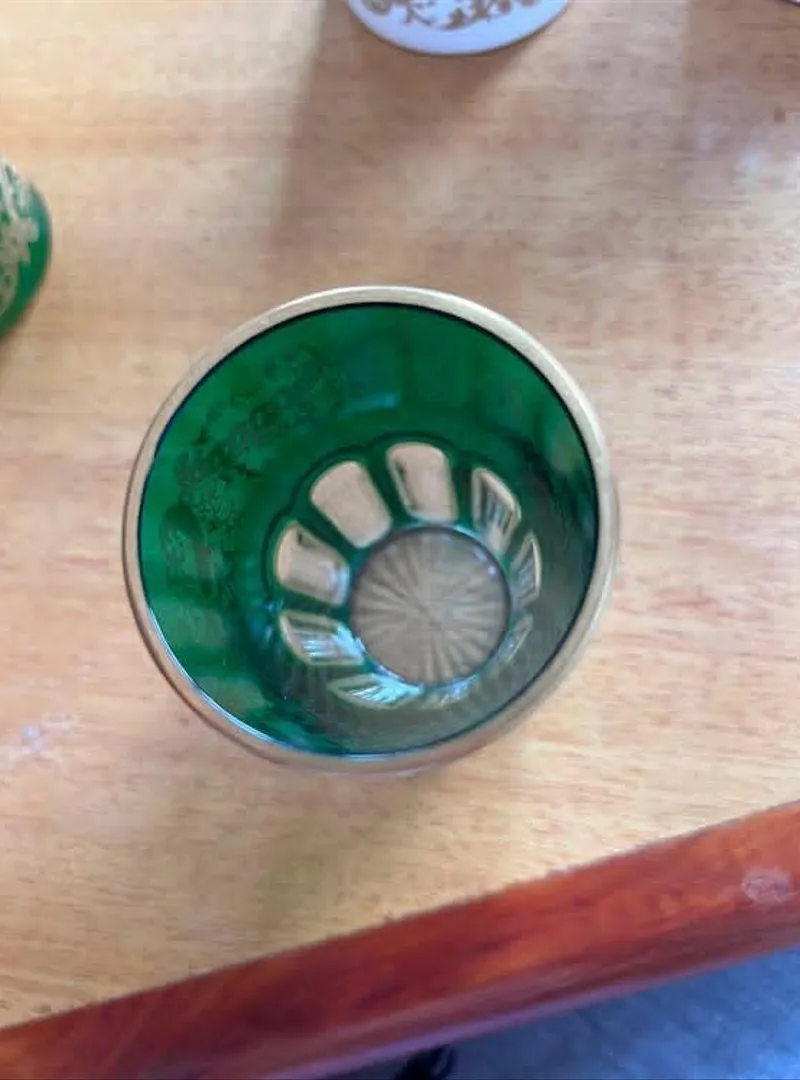 3 Verres Saint-Louis Cristal Vert