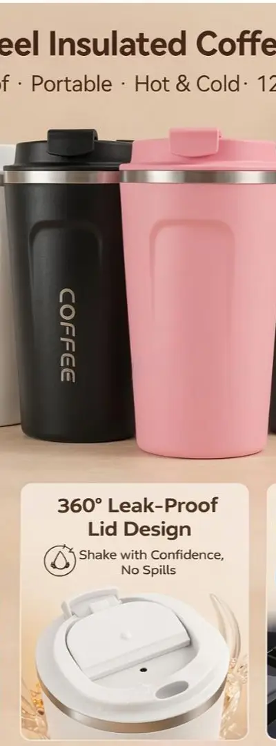 Tasse à café isotherme en acier inoxydable - neuve