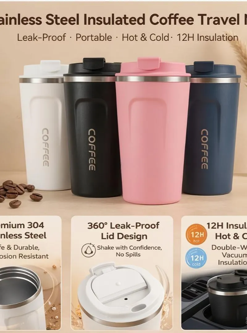 Tasse à café isotherme en acier inoxydable - neuve