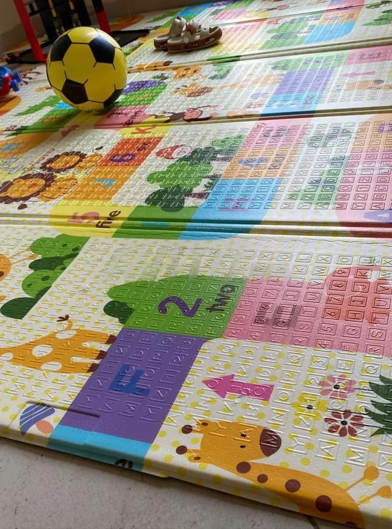 Tapis bébé éducatif 2 faces – Grand tapis de jeu