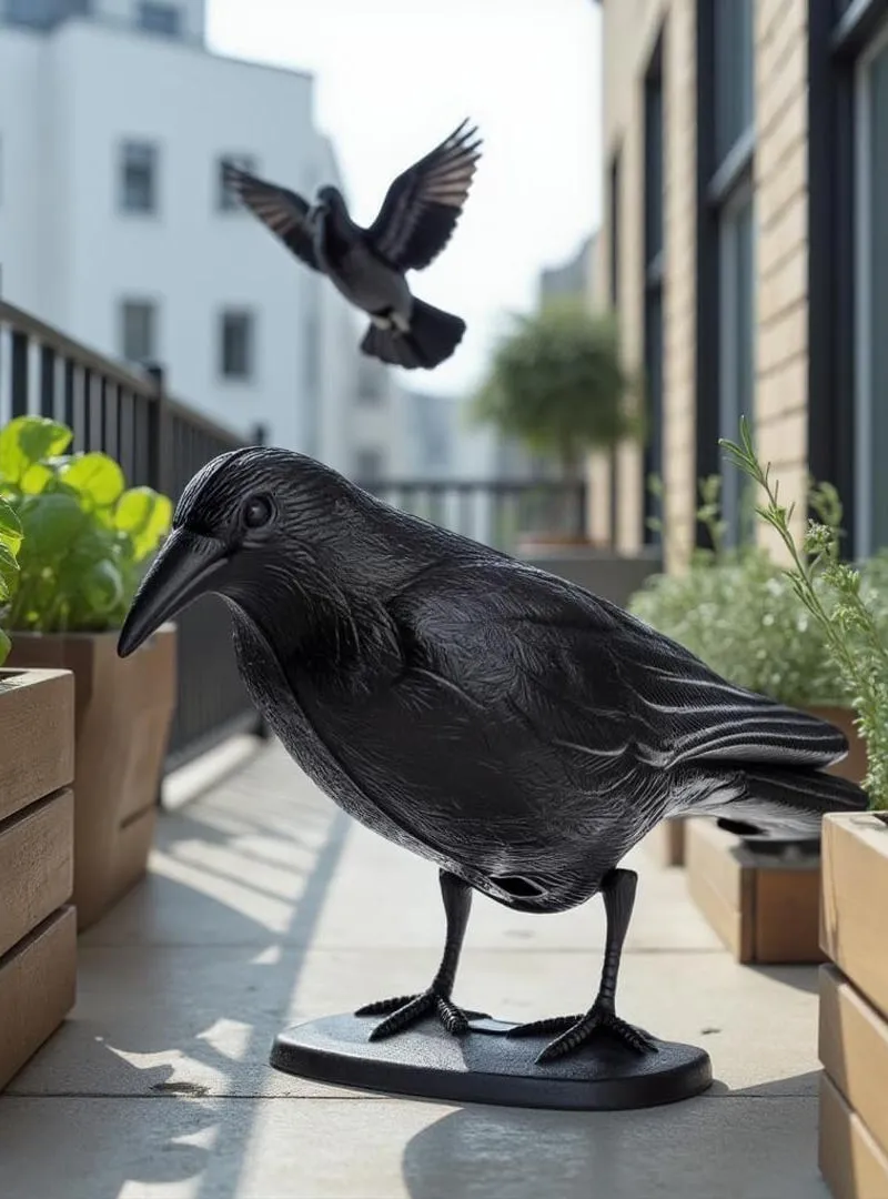 Corbeau Noir Épouvantail Efficace Repousse Oiseaux