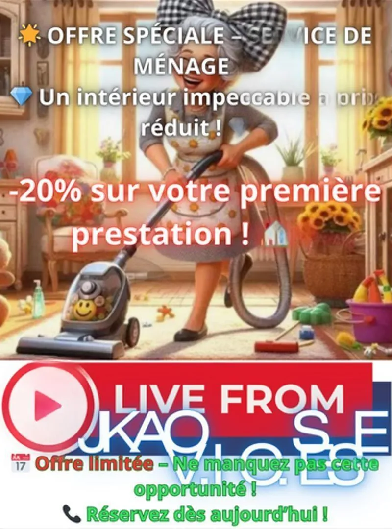 FEMME DE MENAGE GARDE MALADE NOUNOU AIDE CUISINE