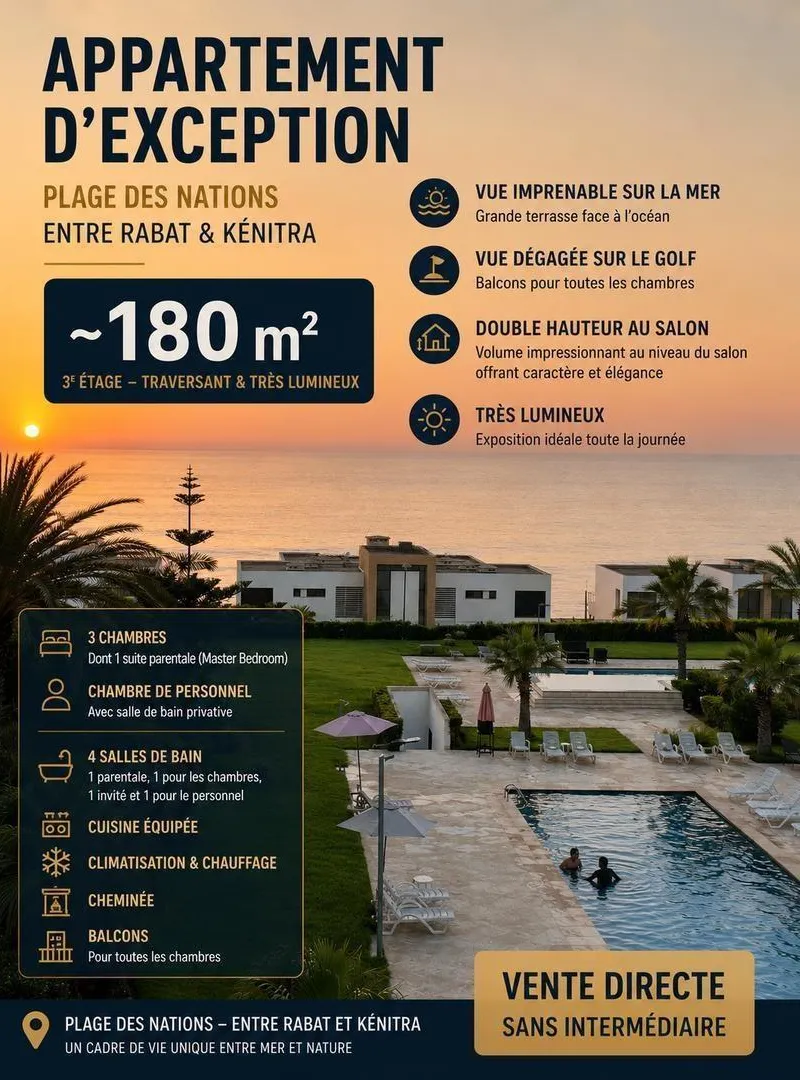 180 m² Vue Mer & Golf – Plage des Nations