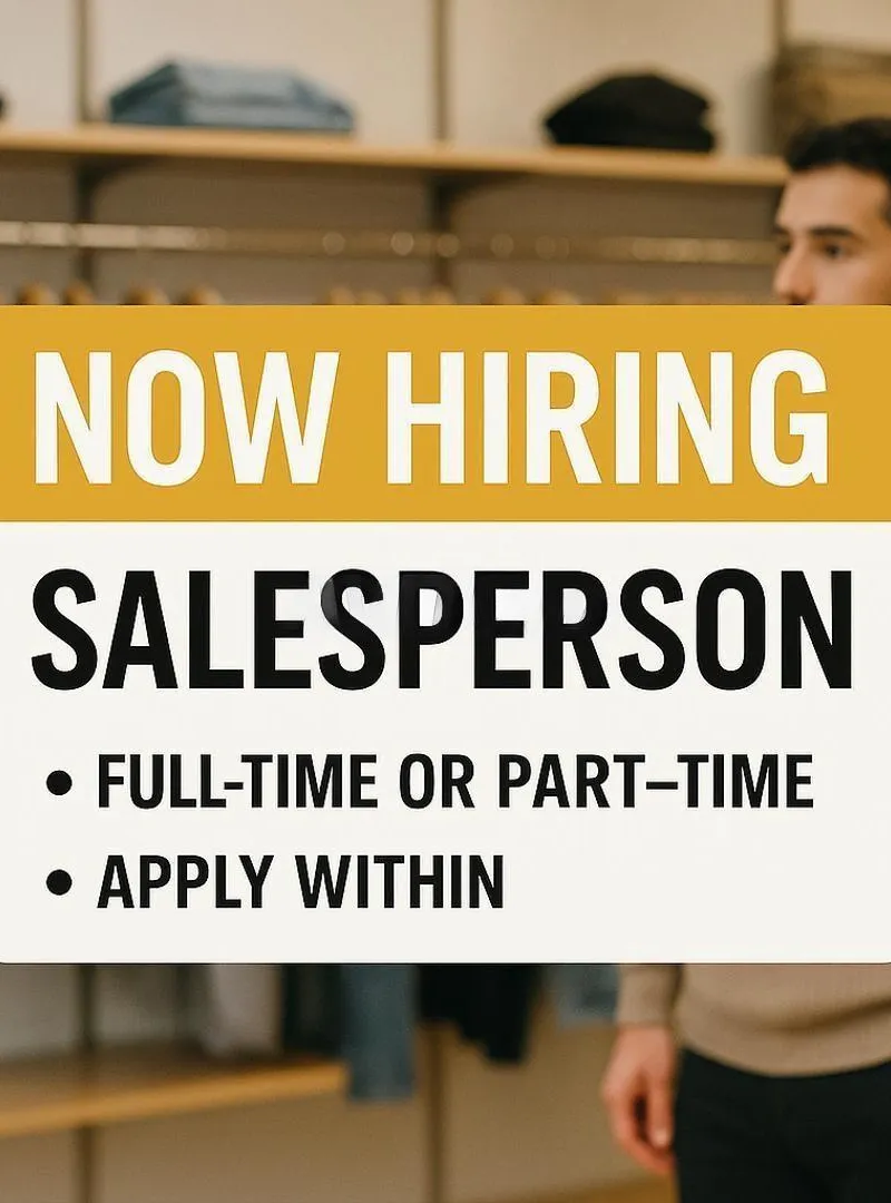 Recherche vendeur(se) pour travailler dans un magasin de vêtements