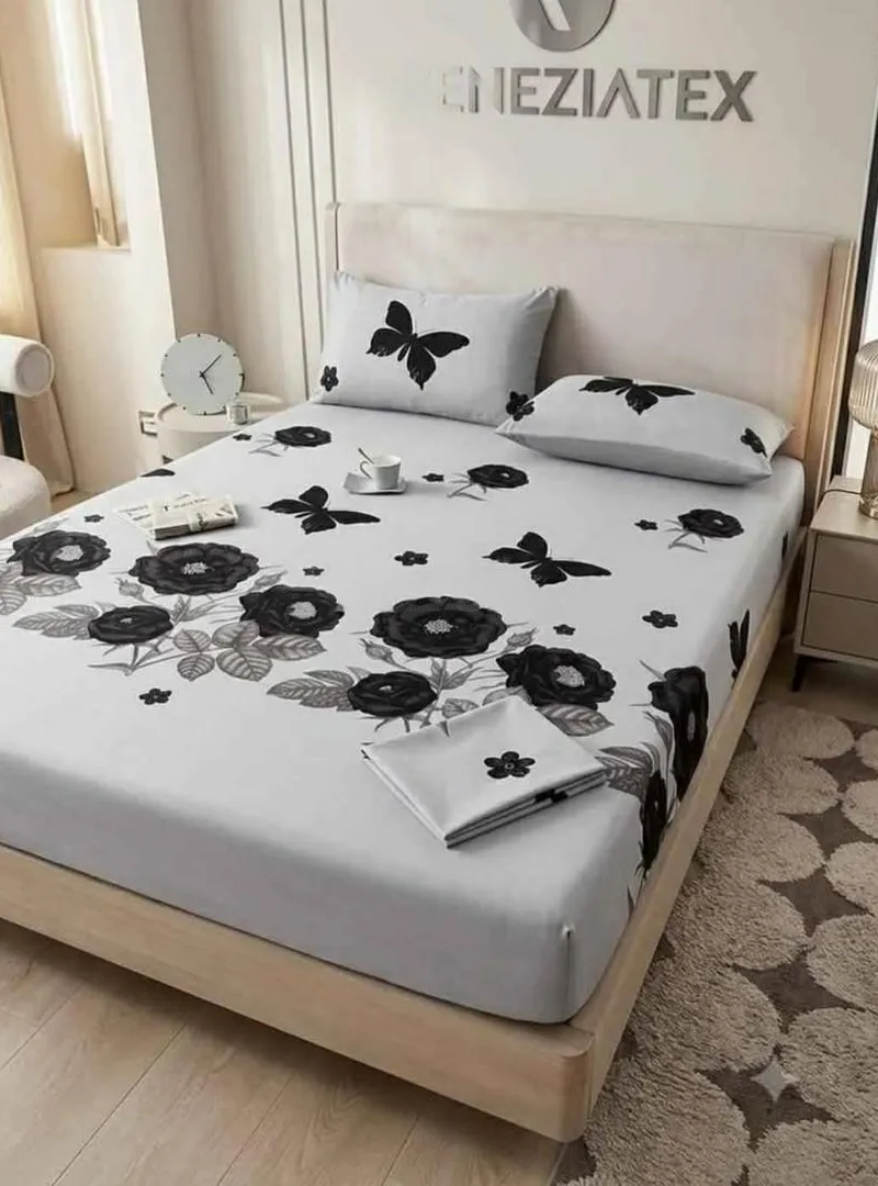 Housse de matelas avec deux taies d'oreiller, taille 160/190