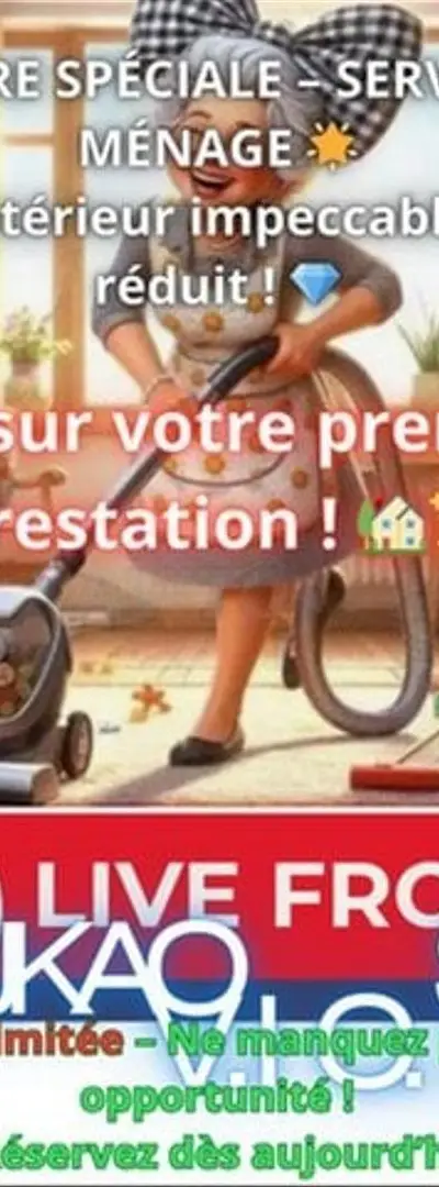 Femme de ménage disponible avec expérience