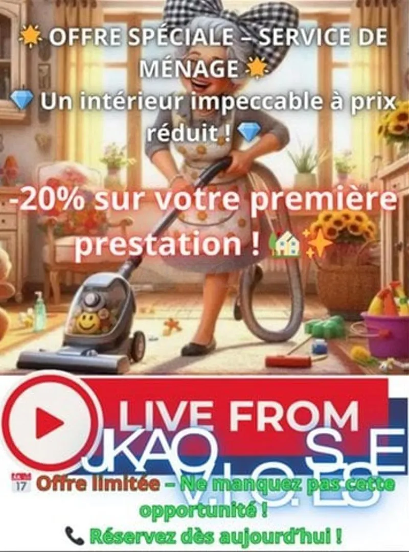 Femme de ménage disponible avec expérience