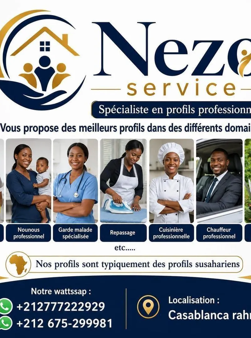 ménage nounou cuisinière repassage