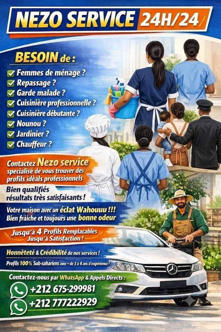 ménage nounou cuisine repassage