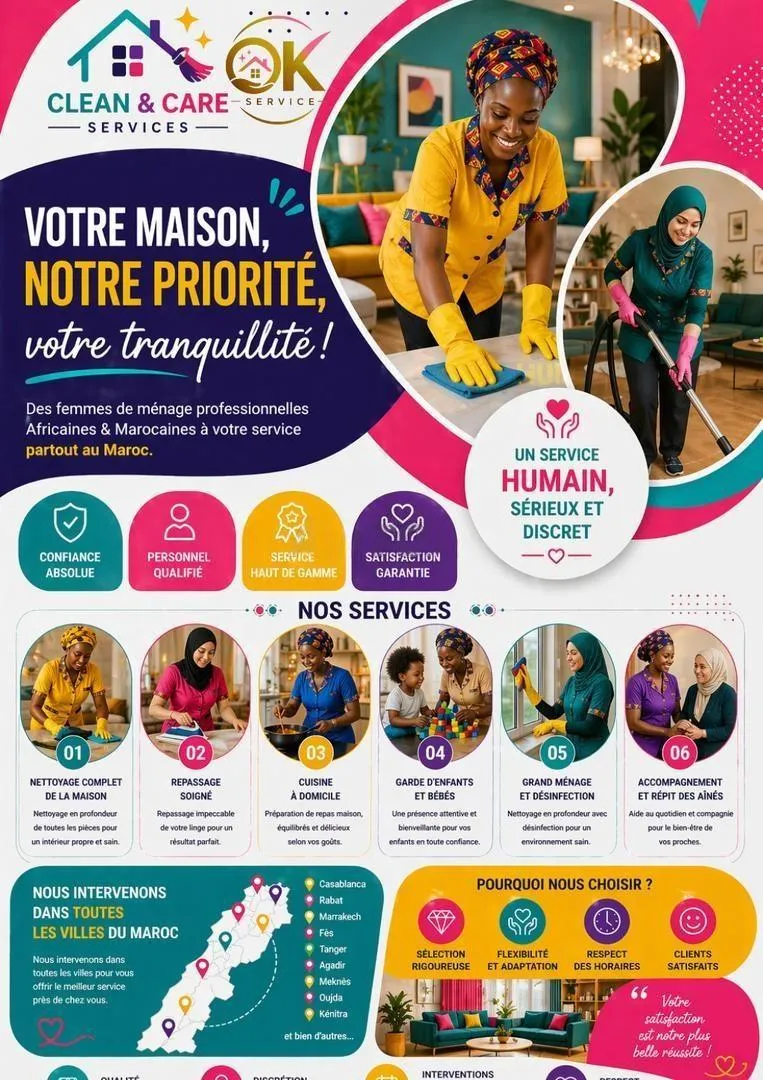 Aide maison polyvalente africaine et marocaine