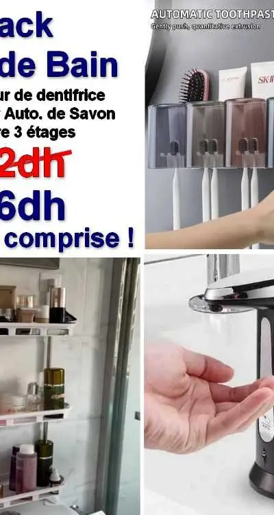 Pack Salle de Bain Distributeur Dentifrice-Savon