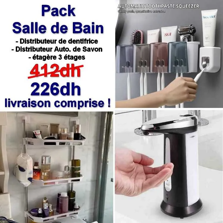 Pack Salle de Bain Distributeur Dentifrice-Savon