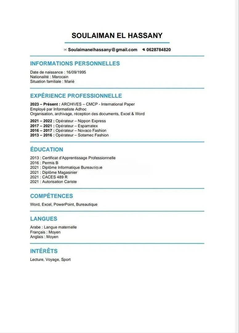 Recherche un emploi comme chauffeur