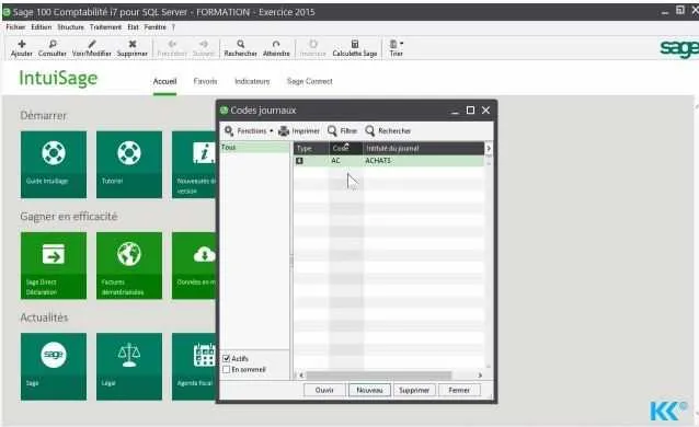 paramétrages logiciel sage compta et paie