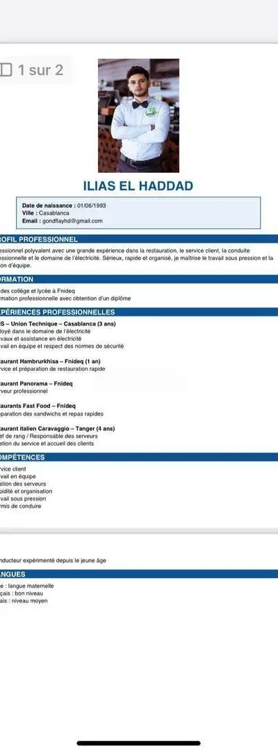 Chef de partie serveur