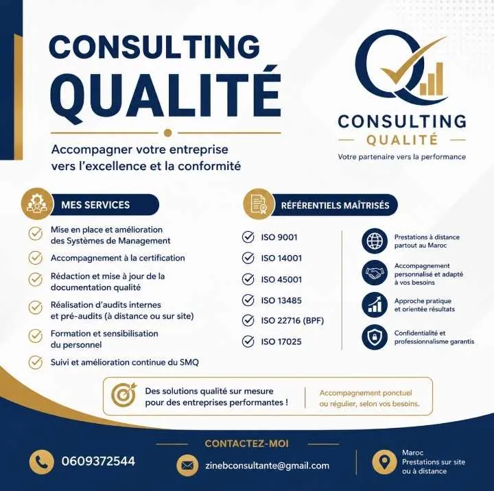 Consultante QHSE & ISO – Audit & Certification