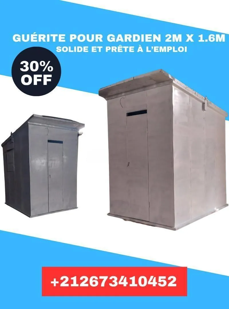 Guérite pour gardien 2m x 1.6m x 2m3