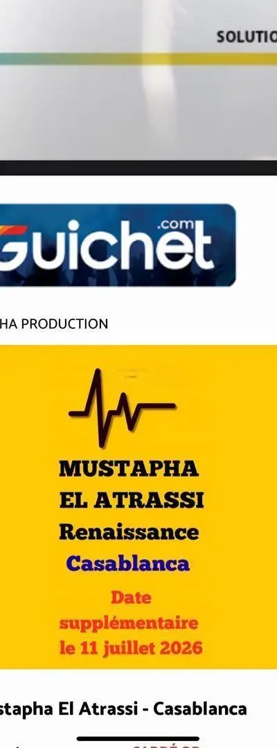 Ticket carré or spectacle Mustapha El atrassi