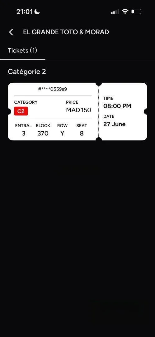 Ticket Toto & Morad