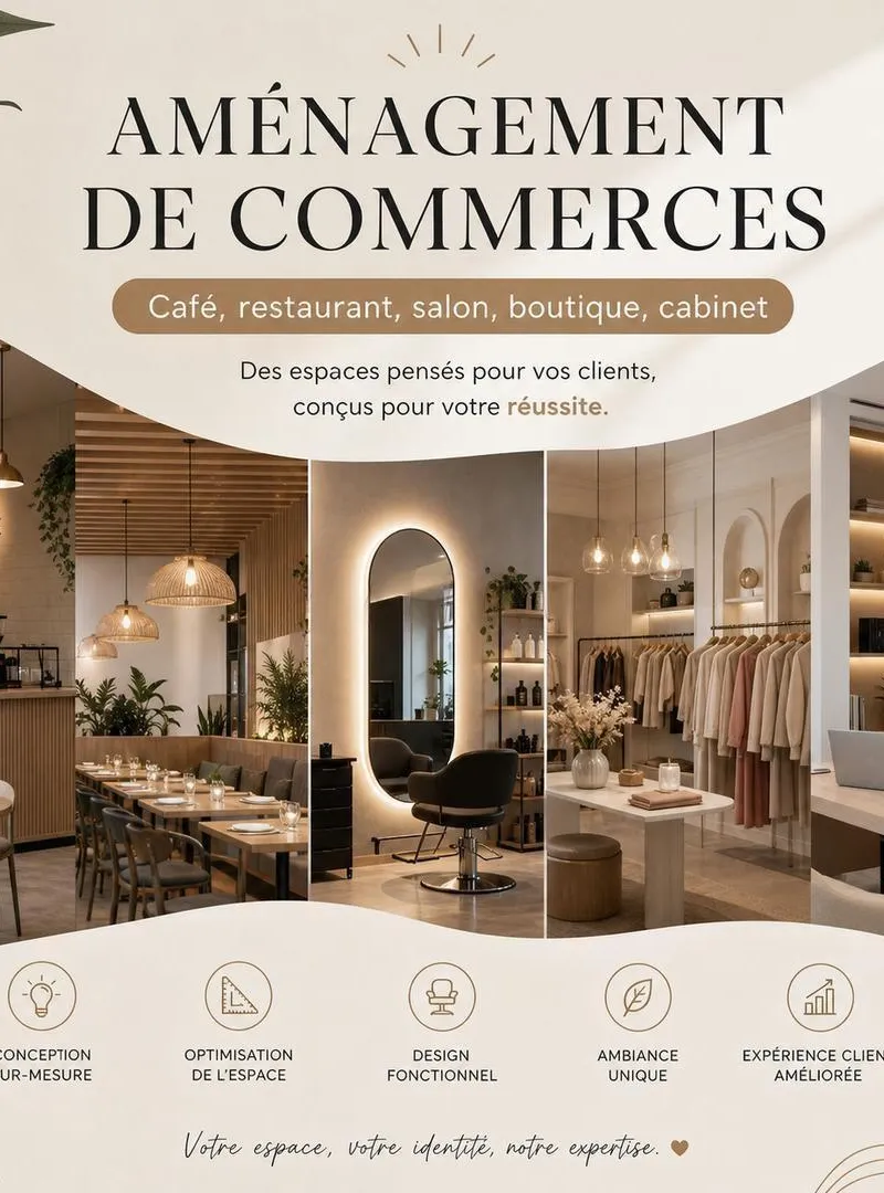 Aménagement commerce café boutique Tanger