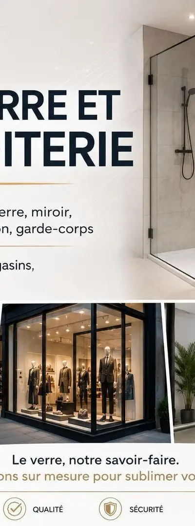 Douche en verre et miroir sur mesure Rabat
