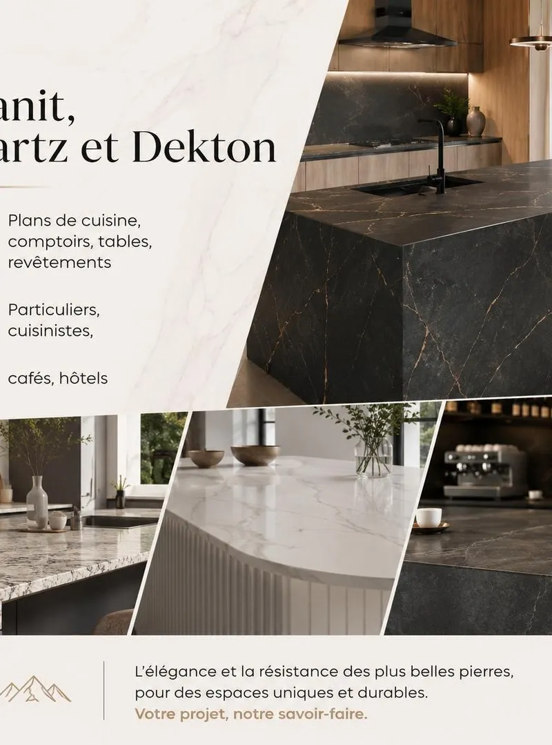 Cuisine quartz granit Dekton sur mesure Agadir