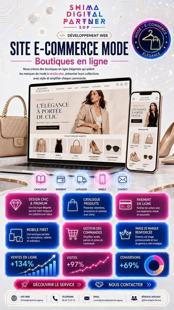 Création boutique e commerce mode Marrakech