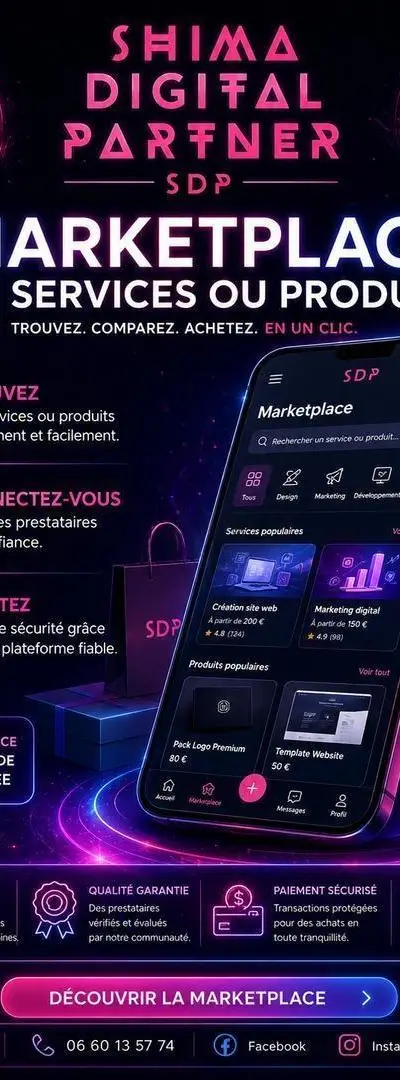 Création marketplace services produits Casablanca