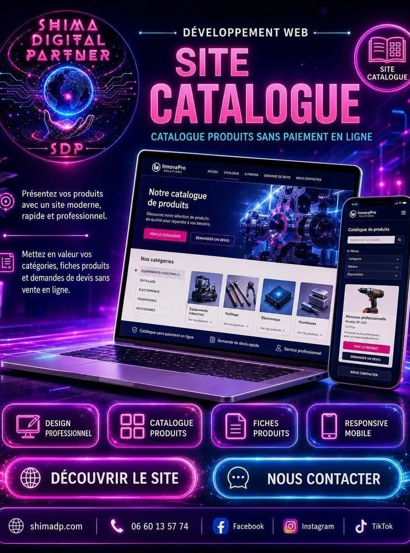 Création site catalogue produits Casablanca pro