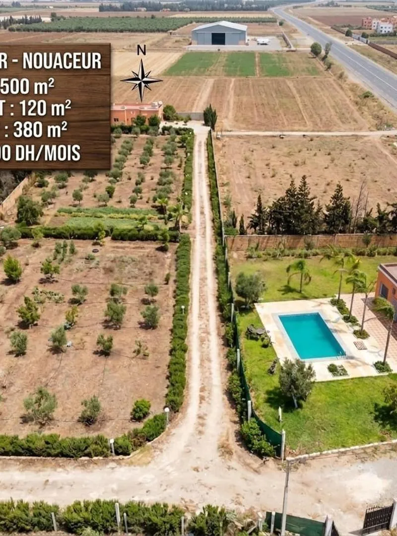 À louer Villa - Ferme à Nouaceur de 5000m² - équipée