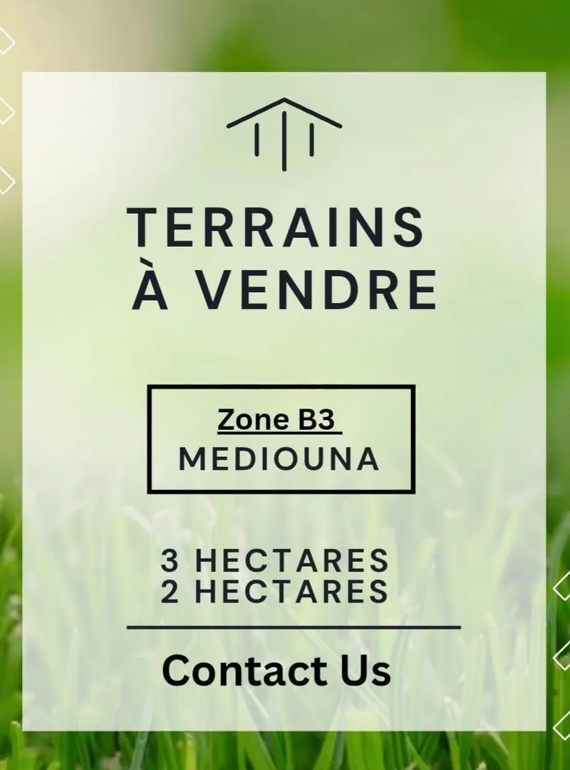 Terrains constructibles B3 à Mediouna