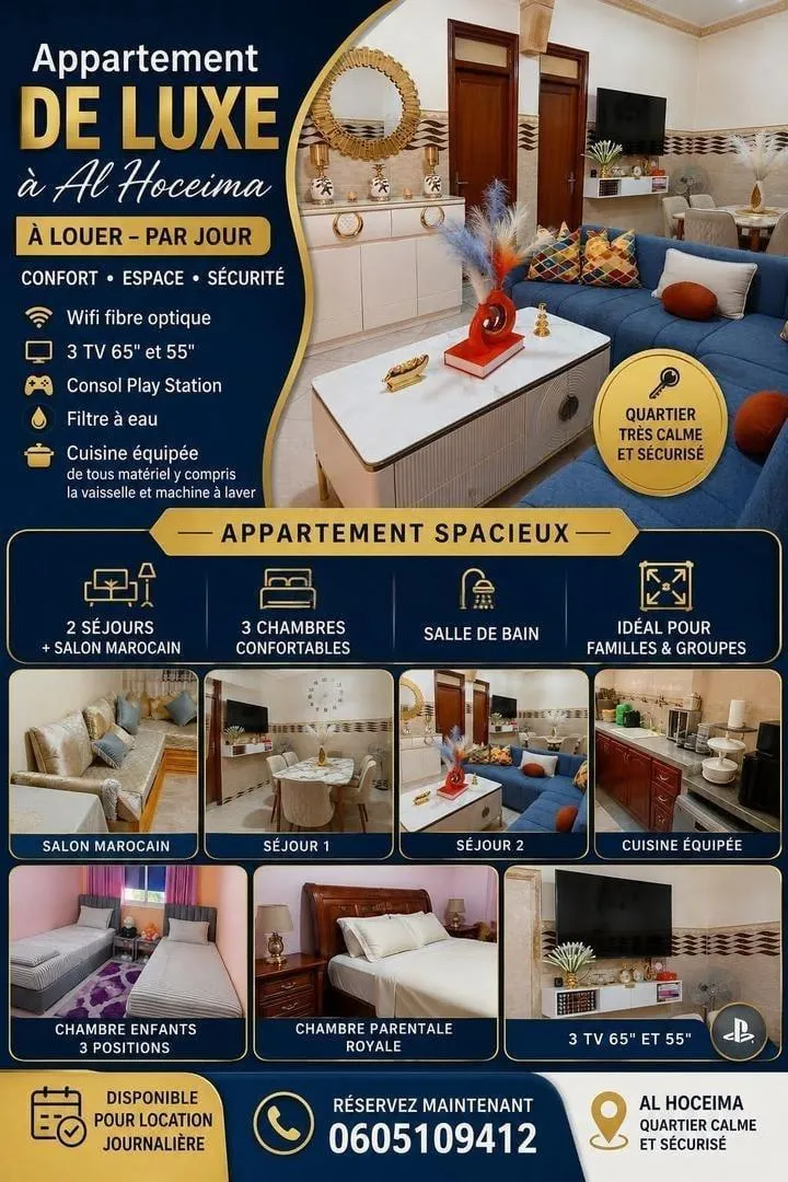 Appartement de luxe à louer par jour