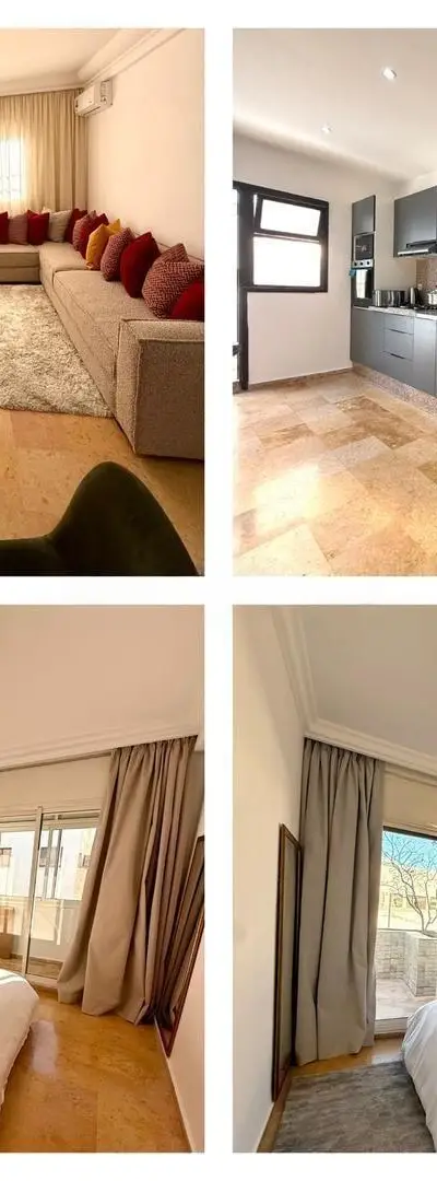 Appartement 2 chambres haut de gamme à Agdal, haute qualité, à louer à la journée