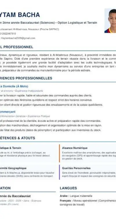 Livreur à Moto et Aide-Vendeur